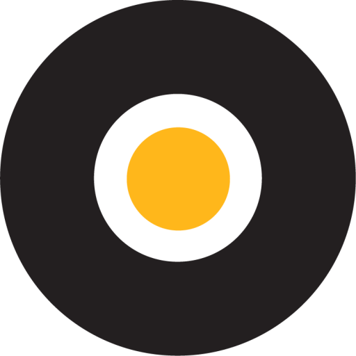 Lecticon icon of orange circle inside black circle